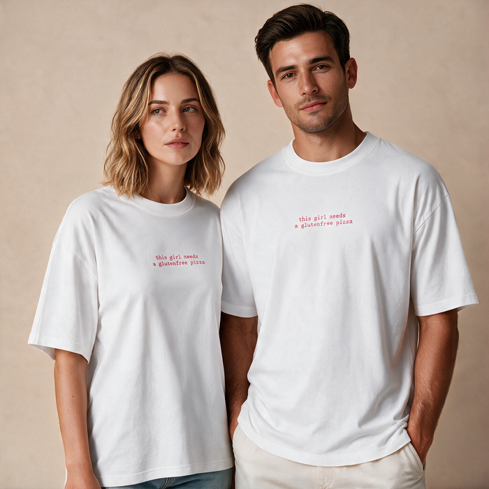 Girl Needs Glutenfree Pizza – Unisex Oversized – Mockup