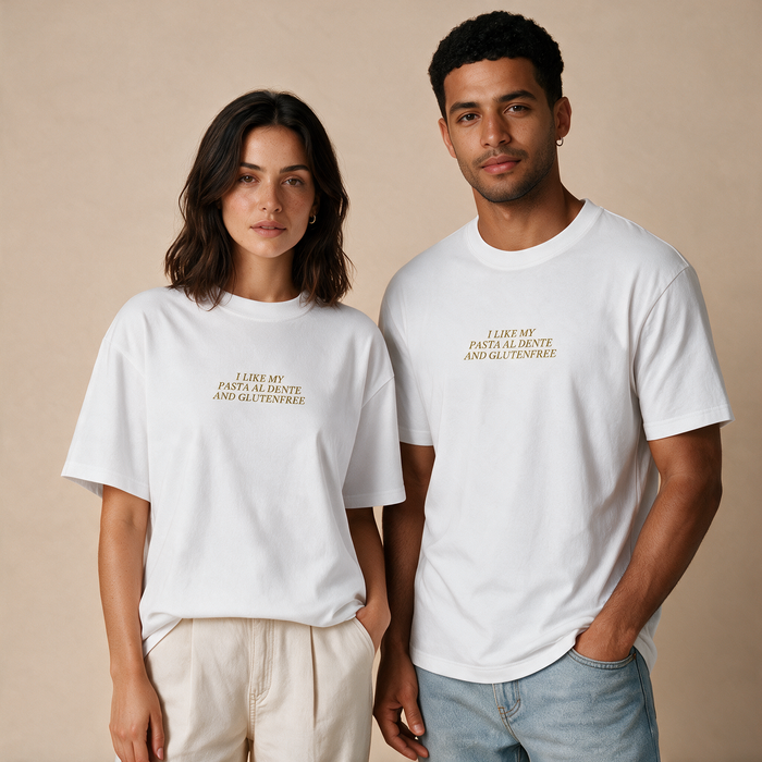 Pasta Al Dente and Glutenfree – Unisex Oversized – Mockup