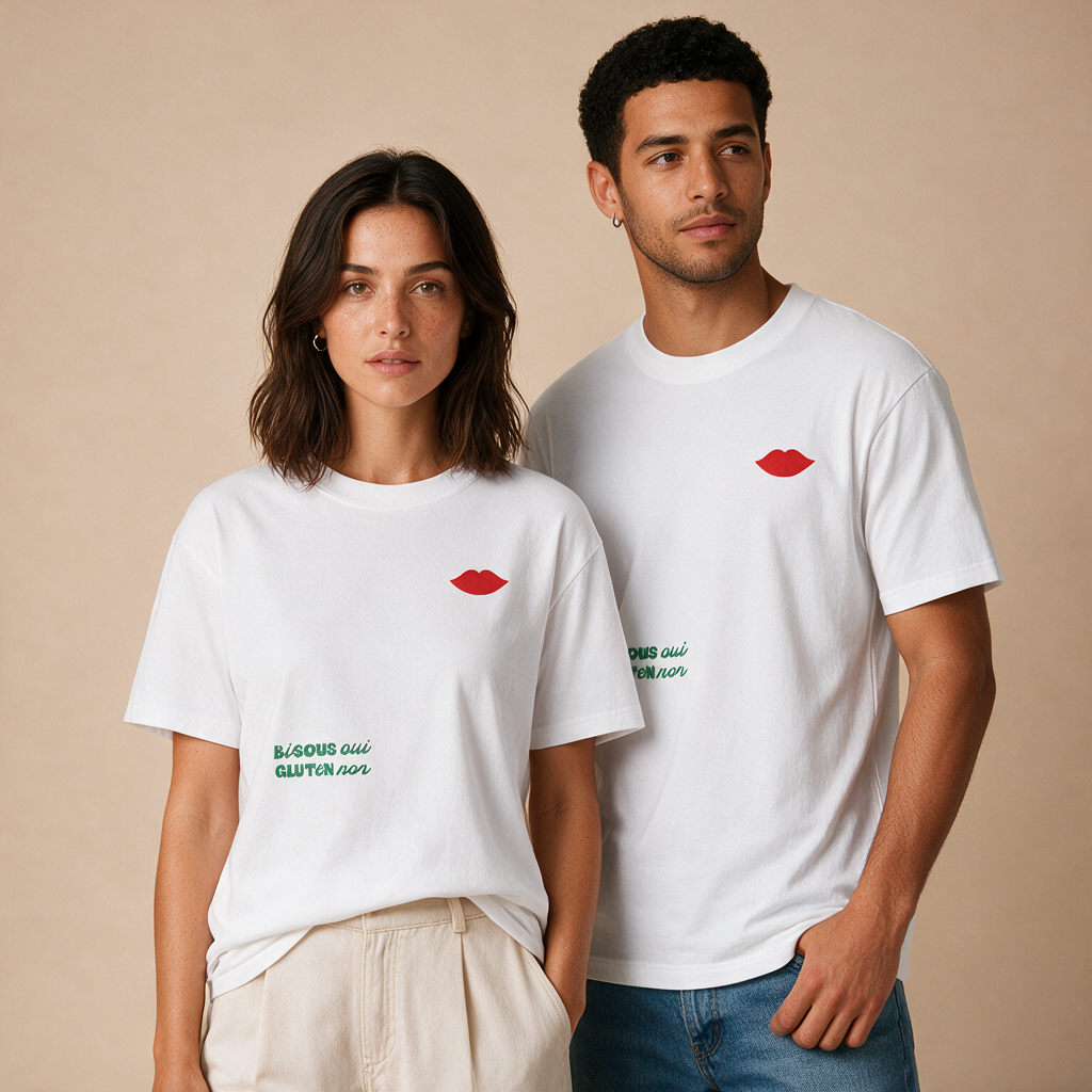Bisous Oui, Gluten Non – Unisex Klassisch – Mockup