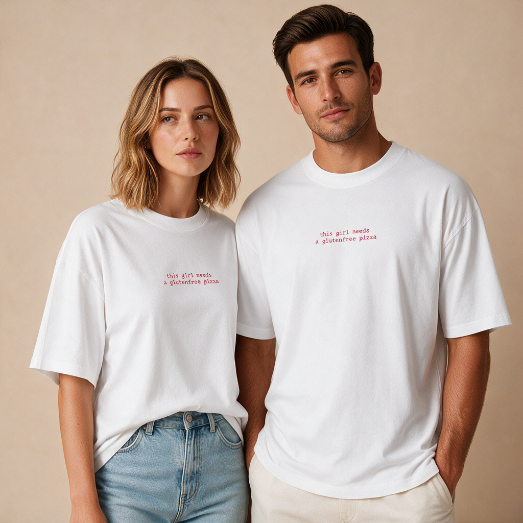 Girl Needs Glutenfree Pizza – Unisex Oversized – Mockup