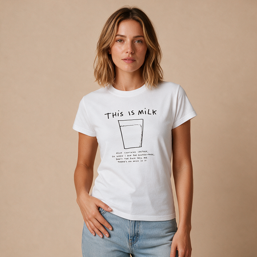 Lactose Is Not Gluten – Damen Baby Tee – Mockup
