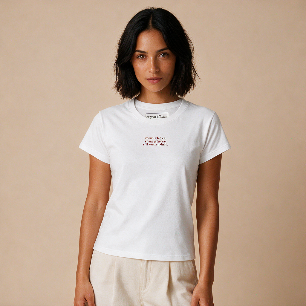 Mon Chéri, Sans Gluten – Damen Baby Tee – Mockup