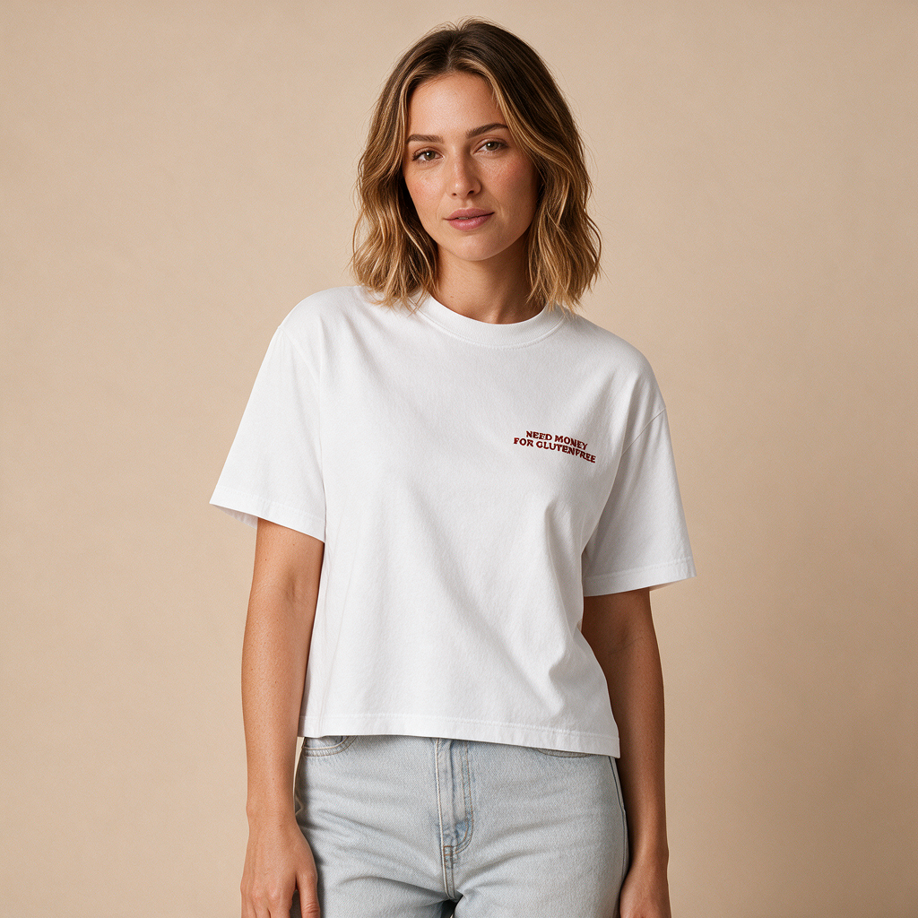 Need Money for Glutenfree - Damen Boxy Fit - Mockup