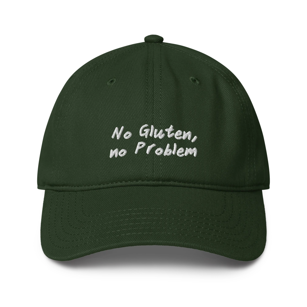 No Gluten, No Problem - Dunkelgrün - Cap Front