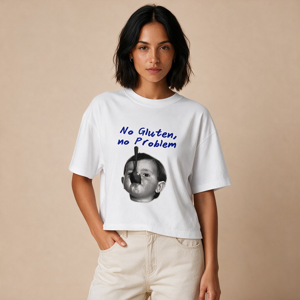 No Gluten, No Problem – Damen Boxy Fit – Mockup