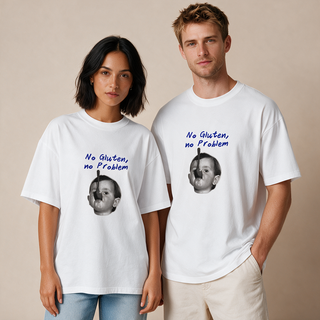 No Gluten, No Problem – Unisex Oversized – Mockup
