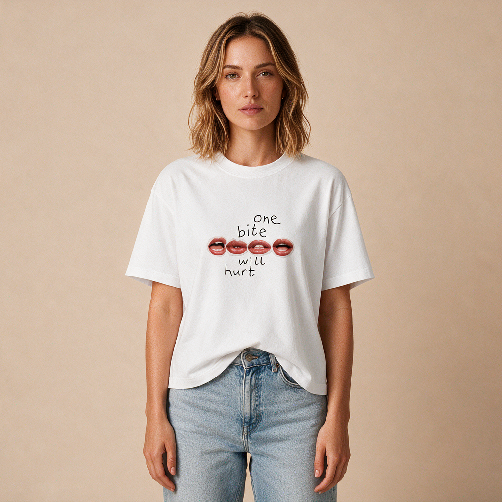 One Bite Will Hurt – Damen Boxy Fit – Mockup