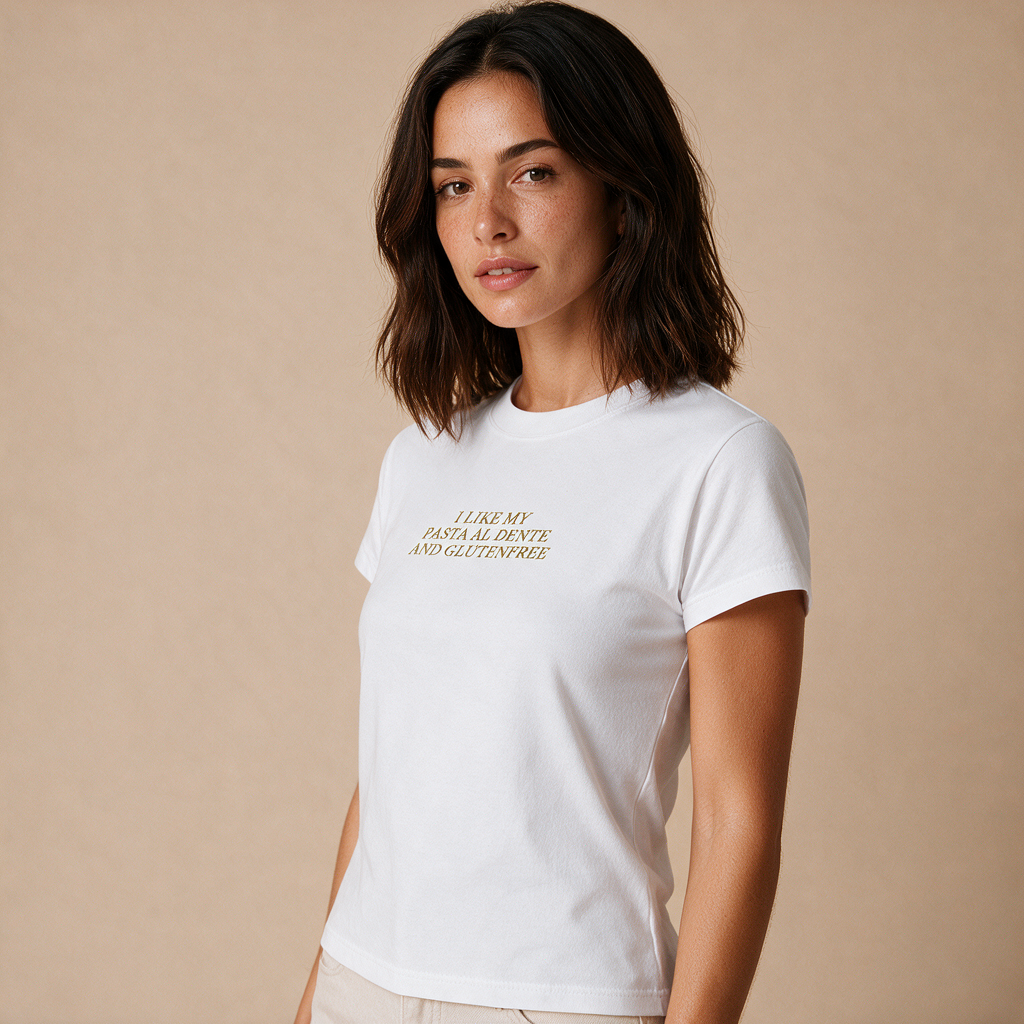 Pasta Al Dente and Glutenfree – Damen Baby Tee – Mockup