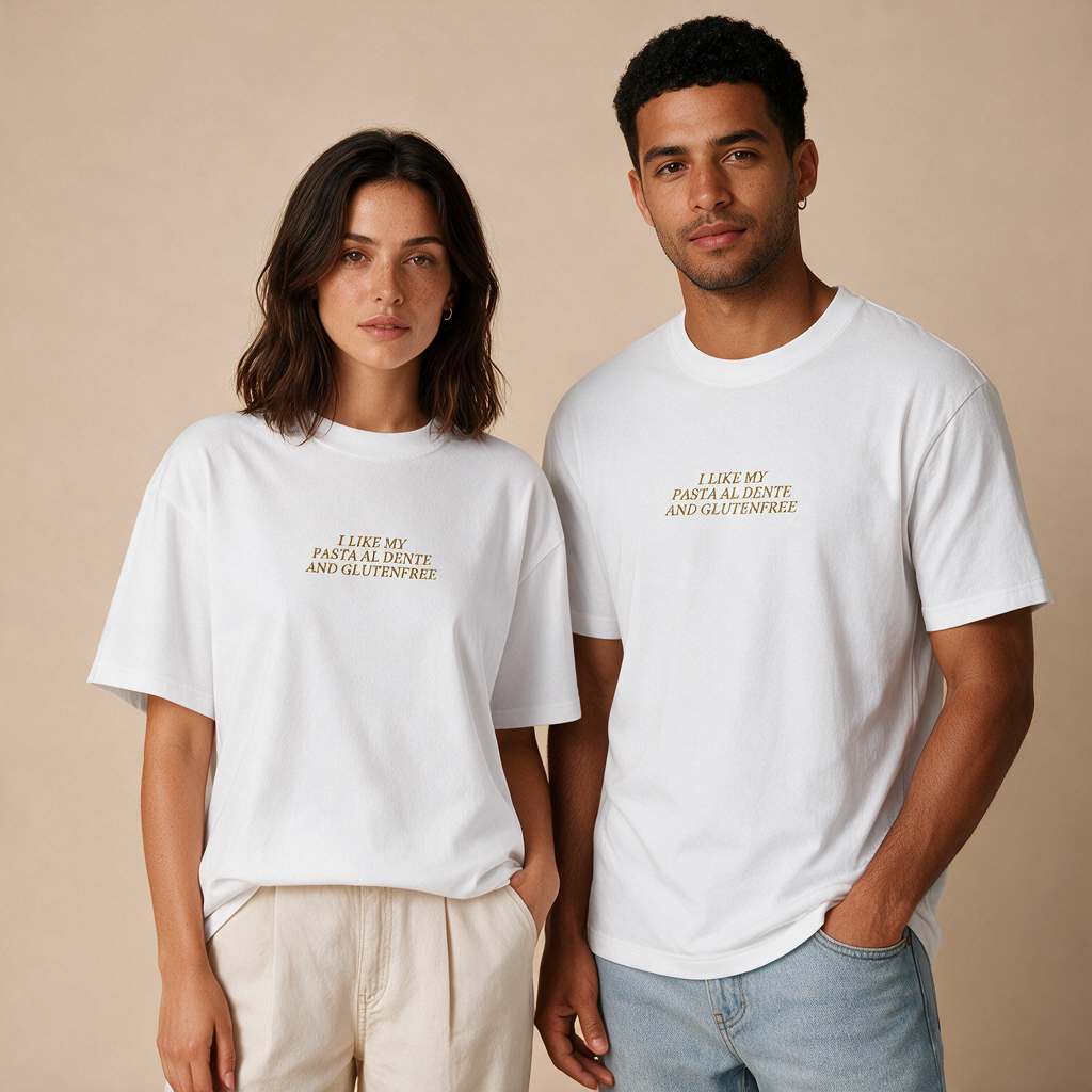 Pasta Al Dente and Glutenfree – Unisex Oversized – Mockup