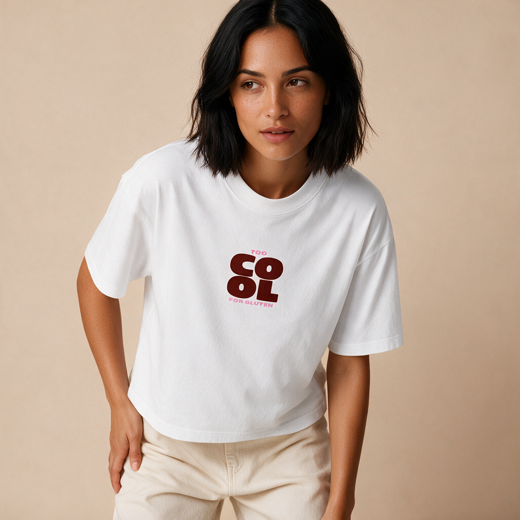 Too Cool For Gluten – Damen Boxy Fit – Mockup